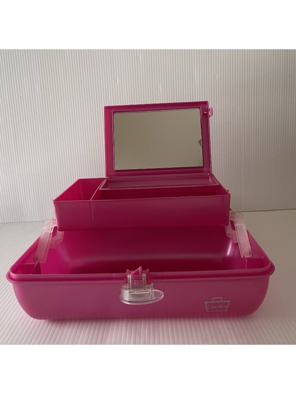 Caboodles 2622 Makeup Train Case Y2K Pink Organizer Mirror Insert Pageant USA